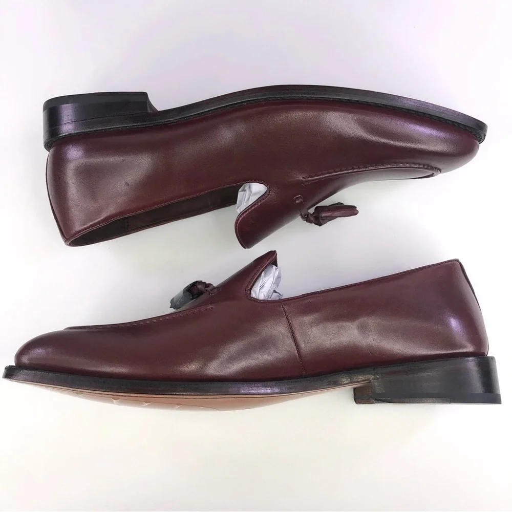 Anthony Veer Kennedy Tassel Loafer Shoes Size 11D Burgundy